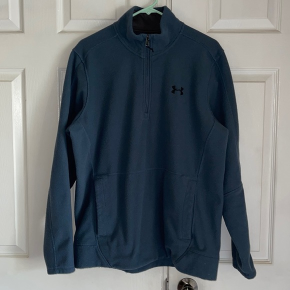 Under Armour Cold Gear Slate Blue 1/4 Zip Pullover Sweatshirt - Picture 1 of 9